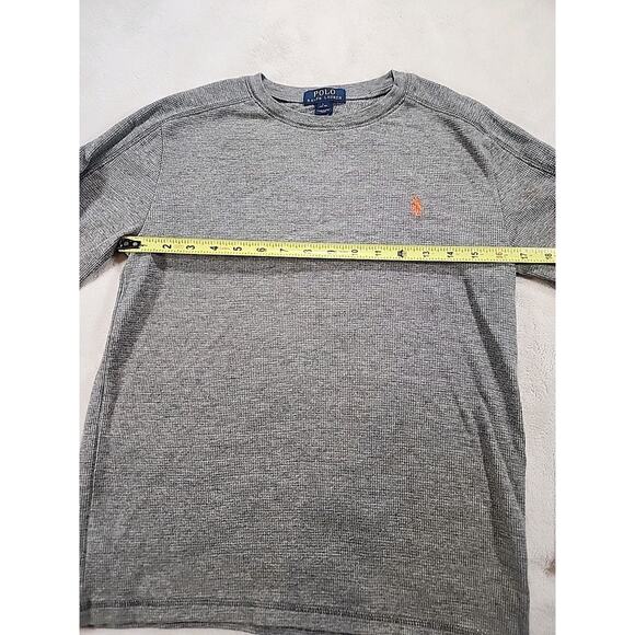 Polo Ralph Lauren Boys Size‎ Large(14-16) Henley Shirt Gray With Orange Pony - Picture 4 of 6